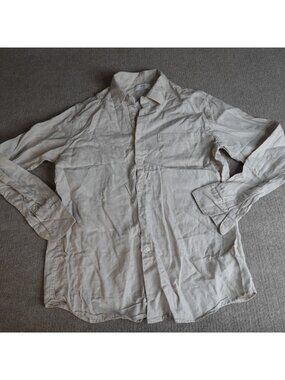 Uniqlo Shirt Large Beige Solid